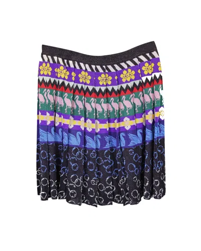Pre-owned Mary Katrantzou Pleated Skirt In Multicolor Viscose