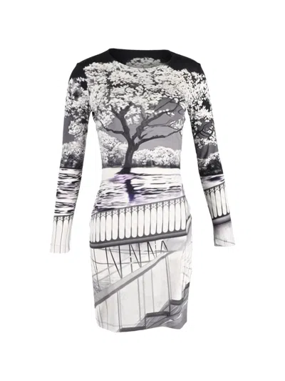 Pre-owned Mary Katrantzou Printed Bodycon Dress In White
