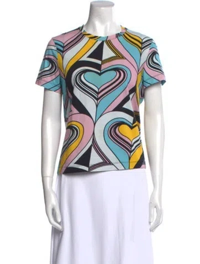 Pre-owned Mary Katrantzou Printed Crew Neck Top In Blue
