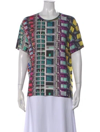 Pre-owned Mary Katrantzou Printed Crew Neck Top In Multi
