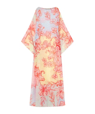 Mary Katrantzou Printed Fil Coupé Organza Kaftan In Multi