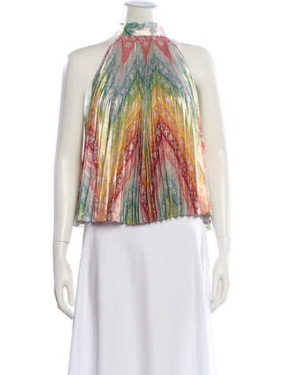 Pre-owned Mary Katrantzou Printed Halterneck Blouse W/ Tags In Multi