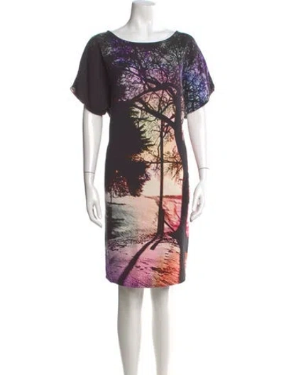 Pre-owned Mary Katrantzou Printed Knee-length Dress In Black