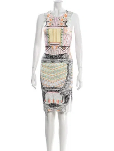 Pre-owned Mary Katrantzou Printed Knee-length Dress In Neutral