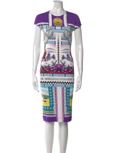 Pre-owned Mary Katrantzou Printed Knee-length Dress In Purple