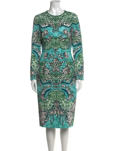 Pre-owned Mary Katrantzou Printed Knee-length Dress W/ Tags In Green