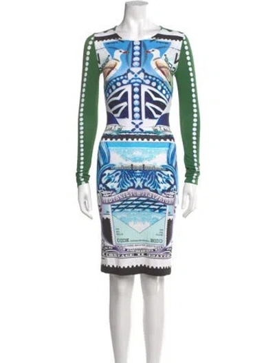Pre-owned Mary Katrantzou Printed Knee-length Dress In White