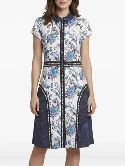 Pre-owned Mary Katrantzou Printed Knee-length Shirt Dress In White