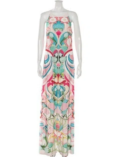 Pre-owned Mary Katrantzou Printed Long Dress In Multicolor