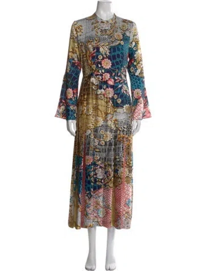 Pre-owned Mary Katrantzou Printed Long Dress W/ Tags In Yellow