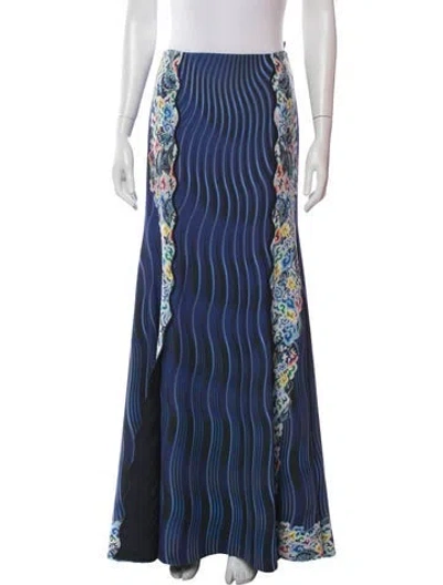 Pre-owned Mary Katrantzou Printed Long Skirt In Blue