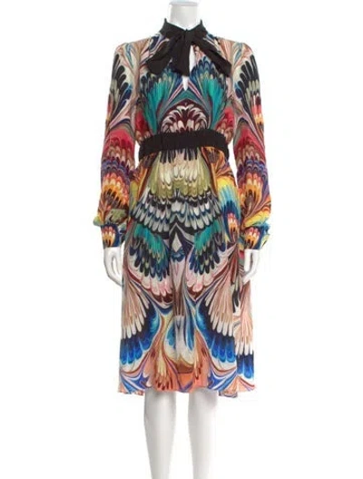 Pre-owned Mary Katrantzou Printed Midi Length Dress In Black