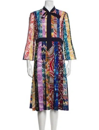 Pre-owned Mary Katrantzou Printed Midi Length Dress In Black