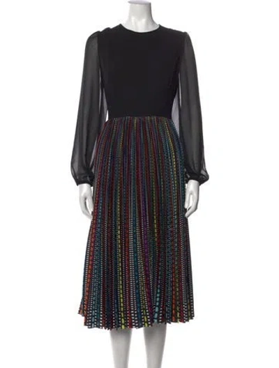Pre-owned Mary Katrantzou Printed Midi Length Dress In Black