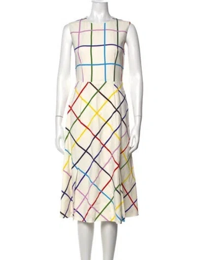 Pre-owned Mary Katrantzou Printed Midi Length Dress In Neutral