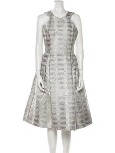 Pre-owned Mary Katrantzou Printed Midi Length Dress W/ Tags In Gray