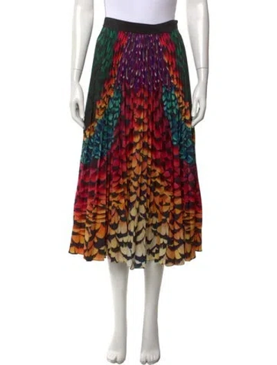 Pre-owned Mary Katrantzou Printed Midi Length Skirt In Black
