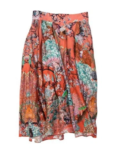 Pre-owned Mary Katrantzou Printed Midi Length Skirt In Orange