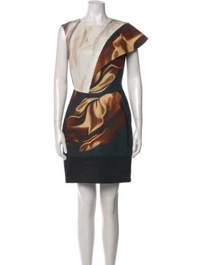 Pre-owned Mary Katrantzou Printed Mini Dress In Black