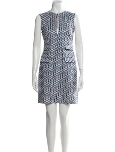 Pre-owned Mary Katrantzou Printed Mini Dress In Blue