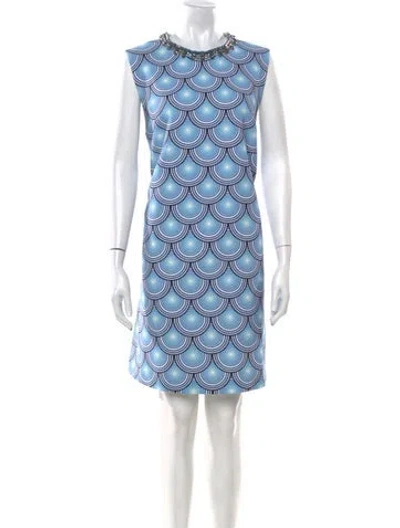 Pre-owned Mary Katrantzou Printed Mini Dress In Blue