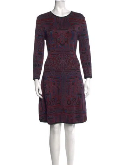 Pre-owned Mary Katrantzou Printed Mini Dress In Blue