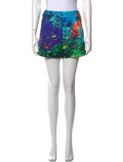 Pre-owned Mary Katrantzou Printed Mini Shorts In Yellow