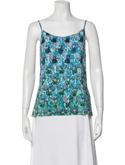 Pre-owned Mary Katrantzou Printed Scoop Neck Top In Blue
