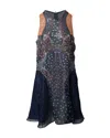 Mary Katrantzou Printed Sleeveless Metallic Dress In Multicolor Silk In Multi
