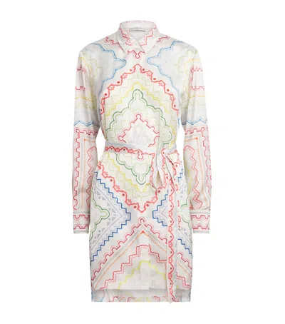 Mary Katrantzou Printed Verona Mini Shirt Dress In White