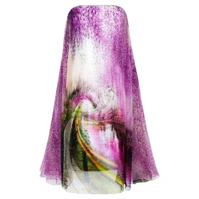 Pre-owned Mary Katrantzou Purple Underwood Varro Dress Uk 10 / Us 6