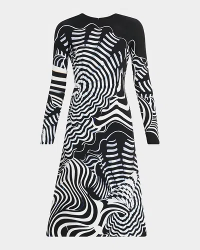 Mary Katrantzou Reeve Abstract-print Crepe Midi Dress In Black