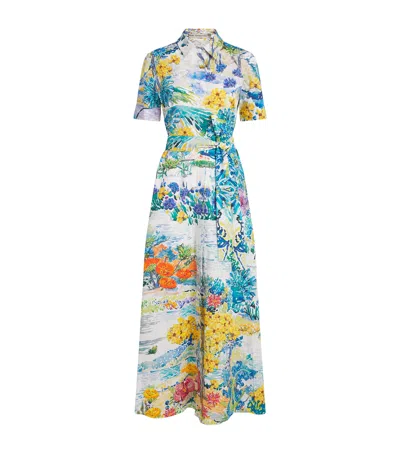 MARY KATRANTZOU SATIN COMO SHIRT MIDI DRESS