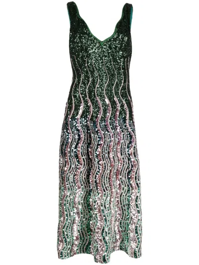 Mary Katrantzou Embellished Haru Maxi Dress In Green