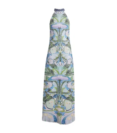 Mary Katrantzou Sequinned Ceramica Lila Maxi Dress