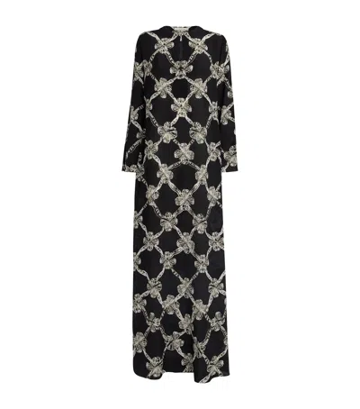 Mary Katrantzou Silk Cannoise Collins Kaftan Dress In Black