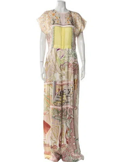 Pre-owned Mary Katrantzou Silk Graphic Print Jumpsuit In Multicolor