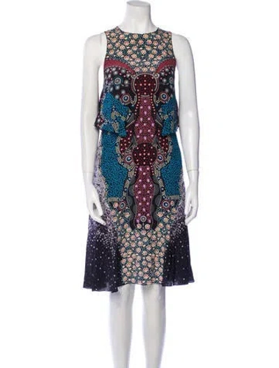 Pre-owned Mary Katrantzou Silk Knee-length Dress In Black