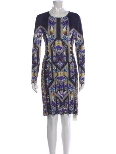 Pre-owned Mary Katrantzou Silk Knee-length Dress In Blue