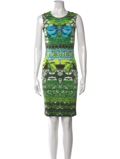 Pre-owned Mary Katrantzou Silk Knee-length Dress In Green