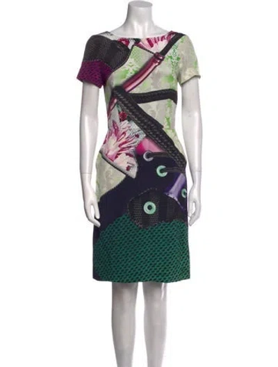 Pre-owned Mary Katrantzou Silk Knee-length Dress In Green