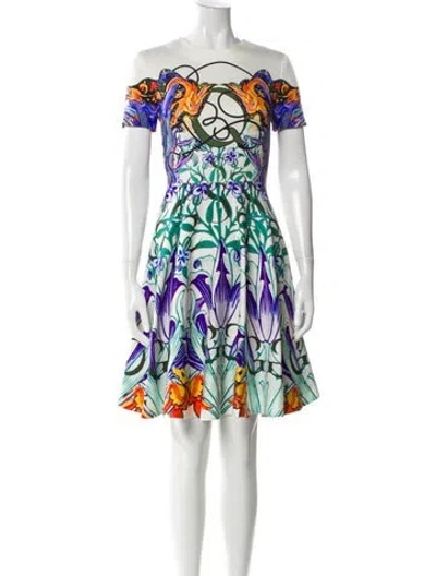 Pre-owned Mary Katrantzou Silk Knee-length Dress In Neutral