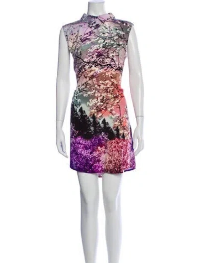 Pre-owned Mary Katrantzou Silk Knee-length Dress In Purple