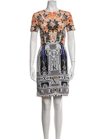 Pre-owned Mary Katrantzou Silk Knee-length Dress In White