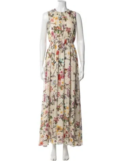 Pre-owned Mary Katrantzou Silk Long Dress In Neutral