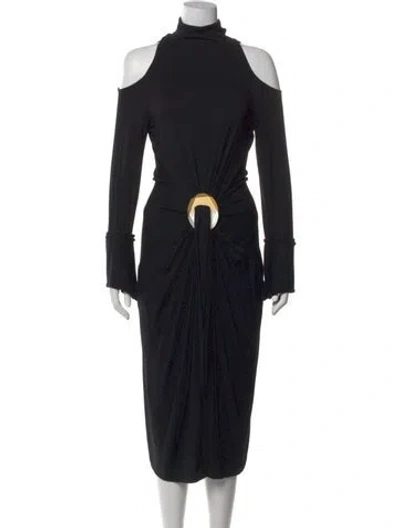 Pre-owned Mary Katrantzou Silk Midi Length Dress In Black