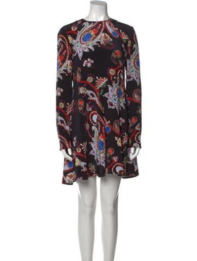 Pre-owned Mary Katrantzou Silk Mini Dress In Black