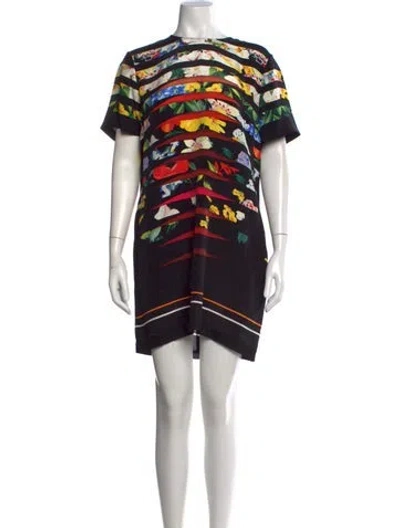 Pre-owned Mary Katrantzou Silk Mini Dress In Black