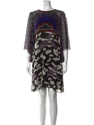 Pre-owned Mary Katrantzou Silk Mini Dress In Black