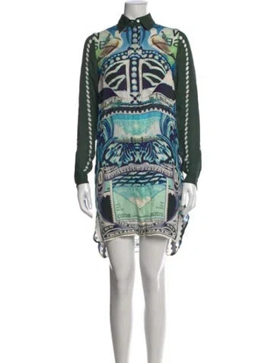Pre-owned Mary Katrantzou Silk Mini Dress In Black